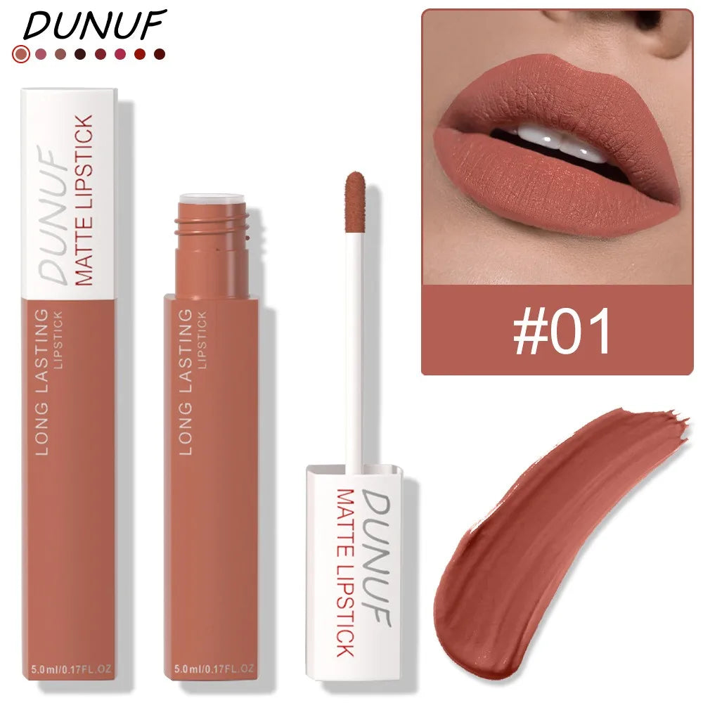 Non Stick Cup Liquid Lipstick Dark Purple Long Lasting Lip Gloss Matte Velvet Finish Resistant To Fading Waterproof Lip...