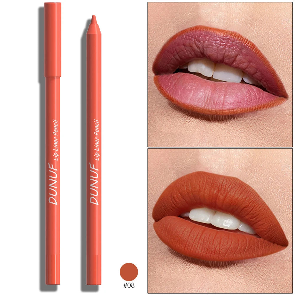 Sexy Red Matte Lipstick Pencil Nude Brown Lip Liner Pencil Contour Tint Makeup Waterproof Rose Pink Crayon Lipliner Pen...