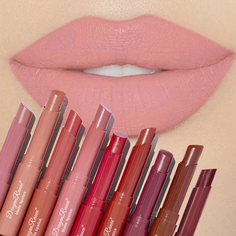 Nude Matte Lipstick Waterproof Nude Pink Lip Sticks Not Fading Sexy Red Velvet Lipsticks for Women Make Up Lasting Lip...