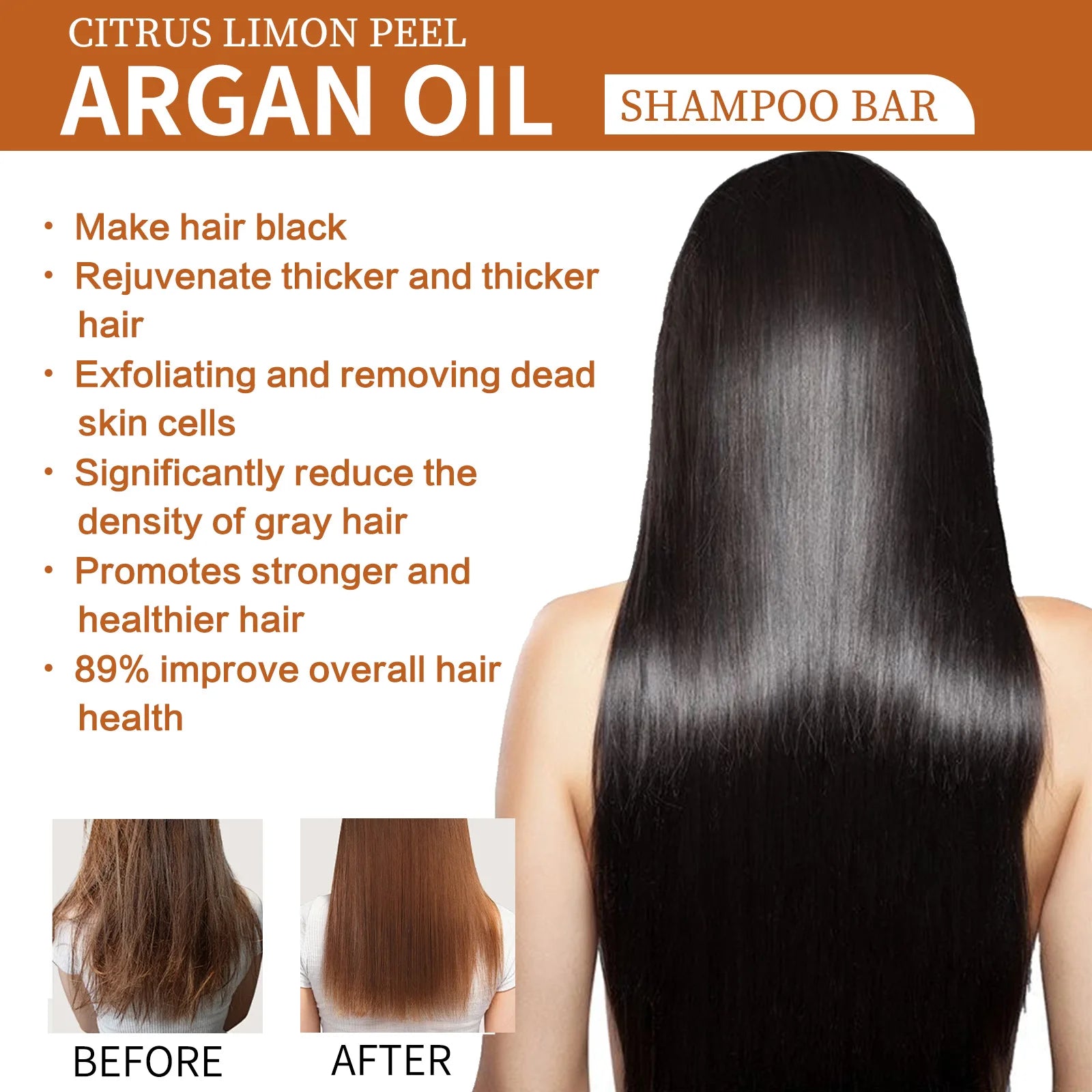Argan Oil Shampoo Soap Bar Anti Hair Loss Repair Damaged Frizz Argan Oil Scalp Treatment Hair Care for Hair-Gentle...