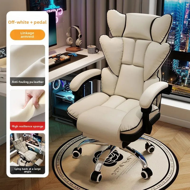Lift Backrest Computer Chair Comfortable Sedentary Desk Sofa Chair for Boys Gaming Home Office Living Room Bedroom