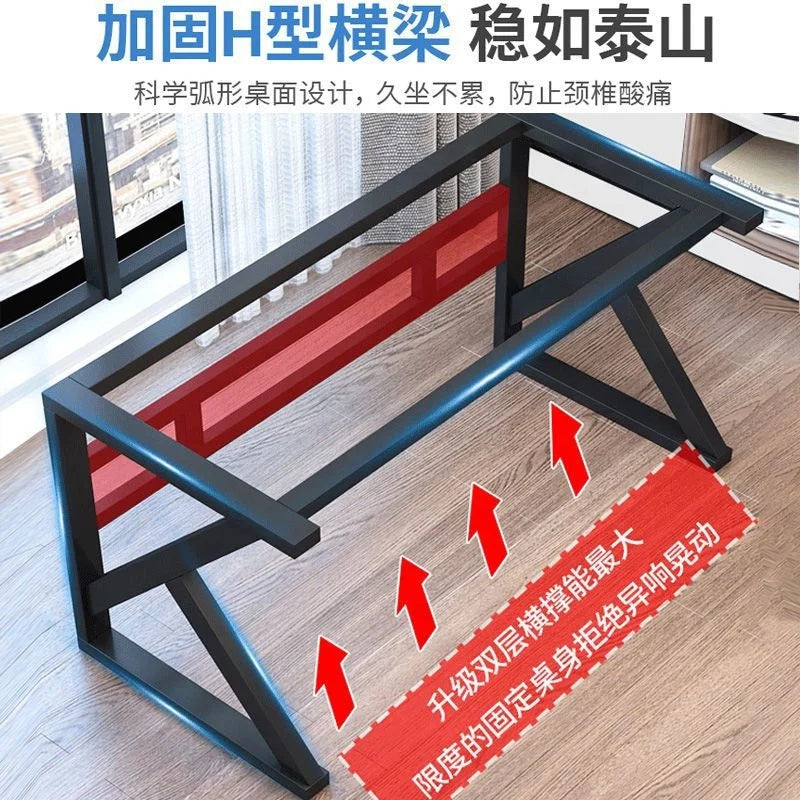 *- Factory Direct Sale Customized Home Office Furniture Upgraded Steel Frame Player Gaming Tables K-shaped Leg Computer Desk - Kimlud