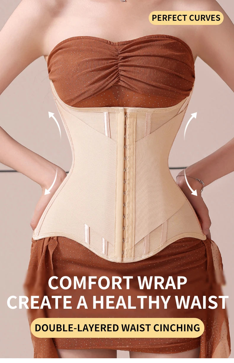 MiiOW U-shaped Waist Trainer Corset Women Buttoned Shapers Breast Lifted Waist Trainer Steel Bone Slimming Woman Body Shapewear - Kimlud
