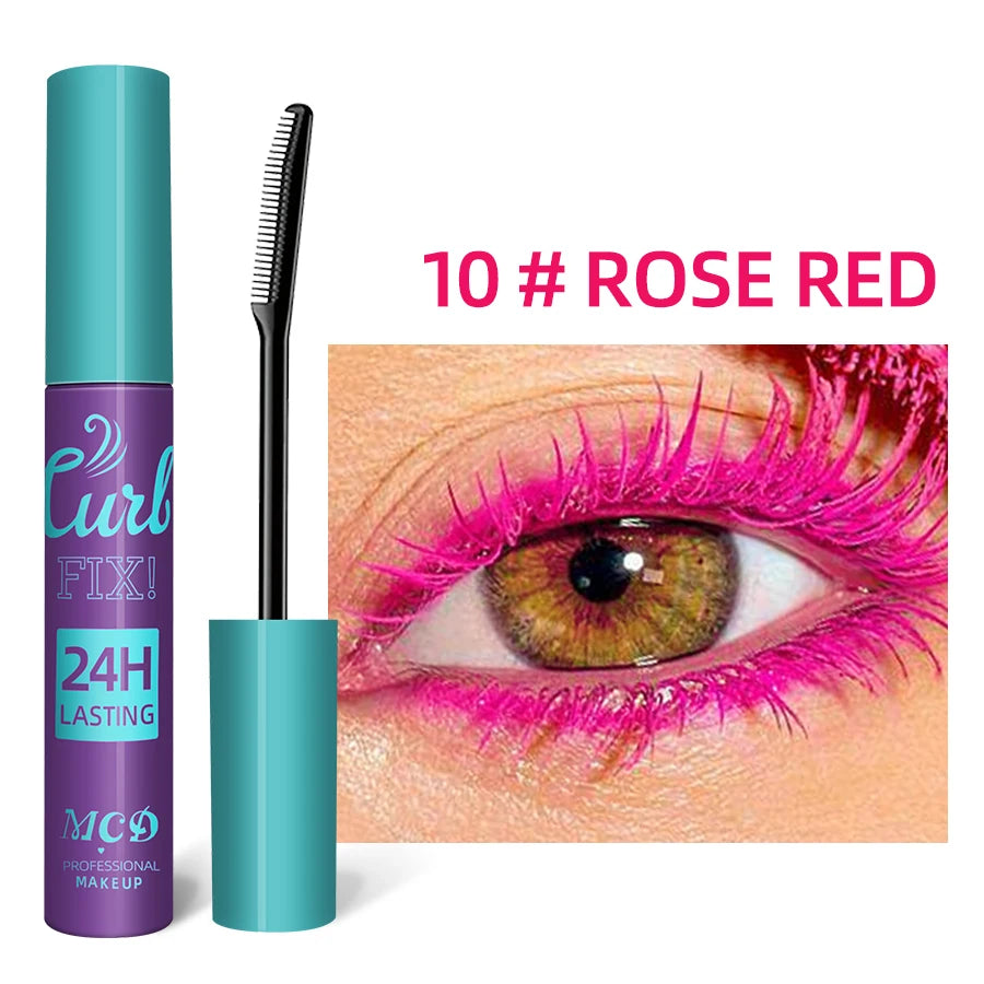 Colorful Slender Mascara Waterproof Fast Drying Curling Eyelashes Multicolor Lashes Makeup Long Lasting Blue Green Cosmetic