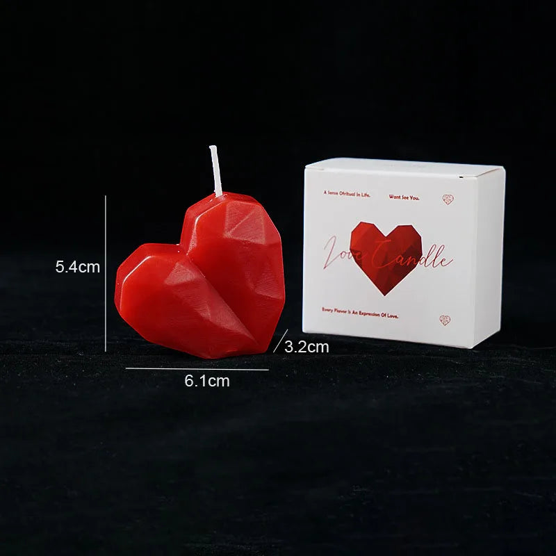 Romantic Red Love Heart Shaped Scented Candles Fragrance Aromatherapy Wax Candles Party Valentine's Day Gifts Photo Prop