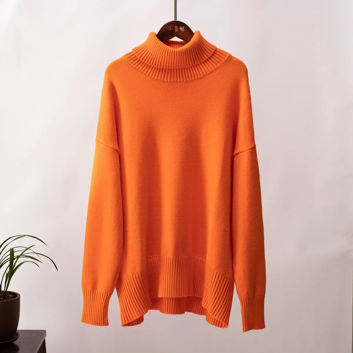 2024 Autumn and Winter New Thick Cashmere Sweater Women High Neck Pullover Sweater Warm Loose Knitted Base Sweater Jacket Tops