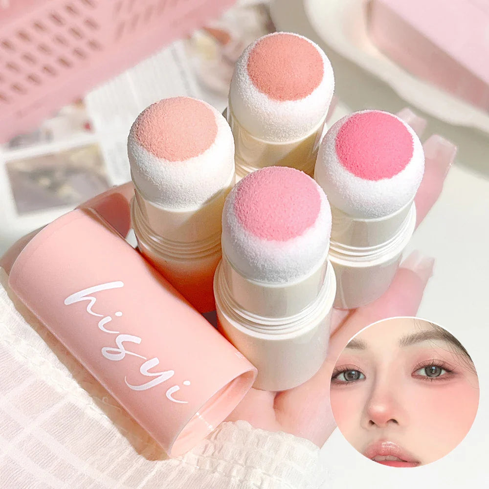 HISYI Yunrou Soft Fog Blush Stick - Energetic and Bouncy, Korean Style, Brightening, Dual-Use for Lips and Cheeks