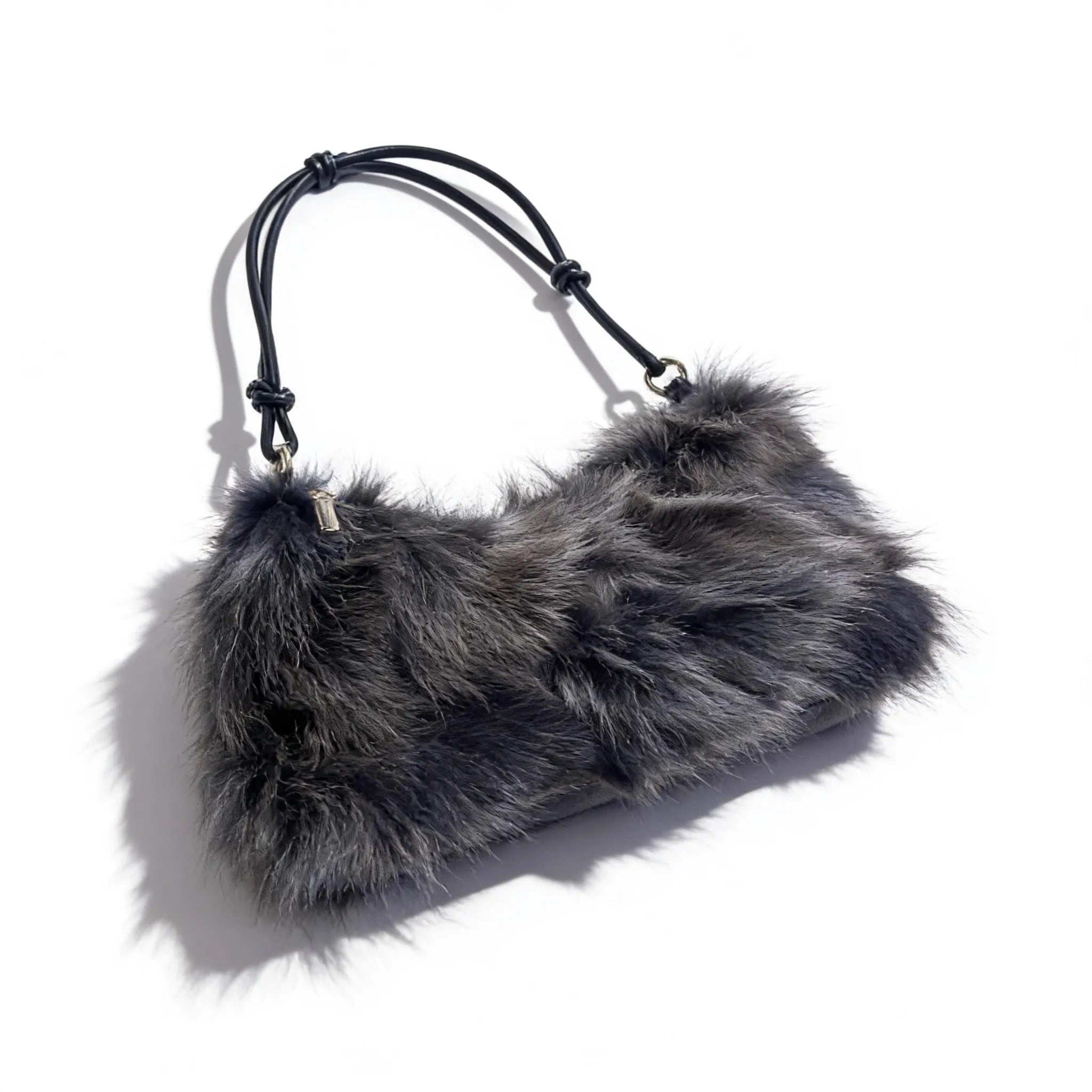 Winter Fox Fur Bag Women's Bag Fashion Handbag Ladies Bags Purses Women Shoulder Bag Real Silver Fox Fur Messenger Bags