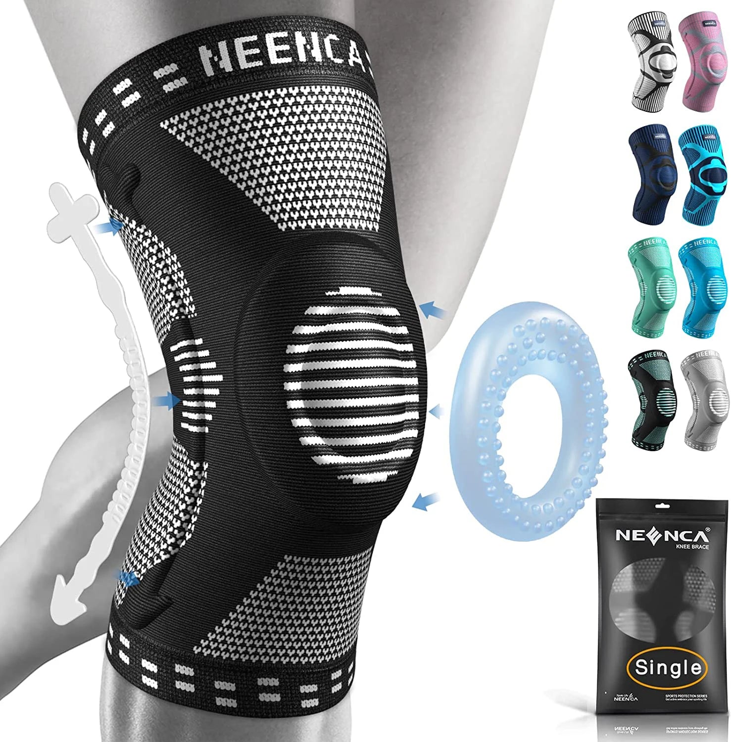 NEENCA Knee BracesCompression Knee Support for Knee Pain Relief Sleeve Meniscus Tear ACL Arthritis Joint Pain Injury Recovery