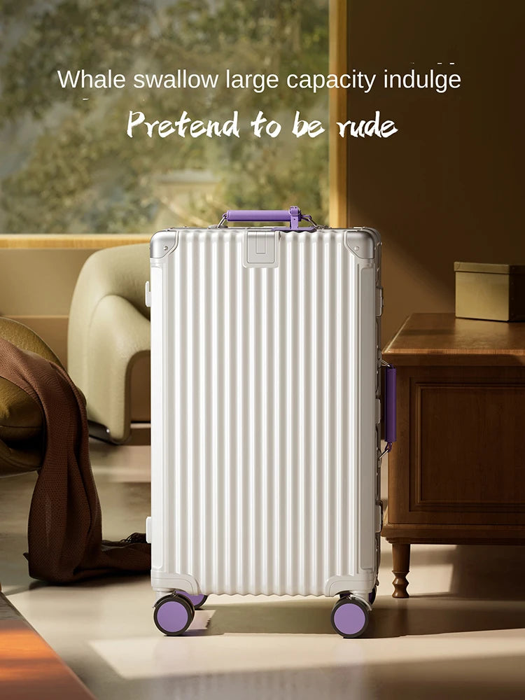 28/30/32 inch Travel Suitcases Large Capacity New Strong and Durable Thickened PC Aluminium Frame Trolley Suitcase 20'' Carrier