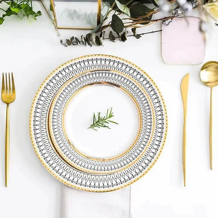 European style ceramic desserts, salad plates, restaurants, light luxury dishes, kitchen utensils - Kimlud