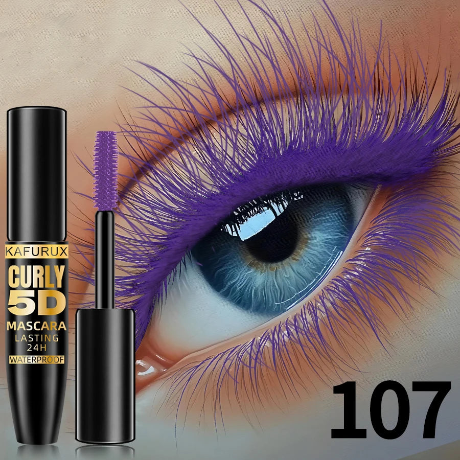 9 Colors 5D Silk Mascara with Big Eye Waterproof Lengthened Sweat-proof Long Lasting Purple Green Black Mascara Korean...