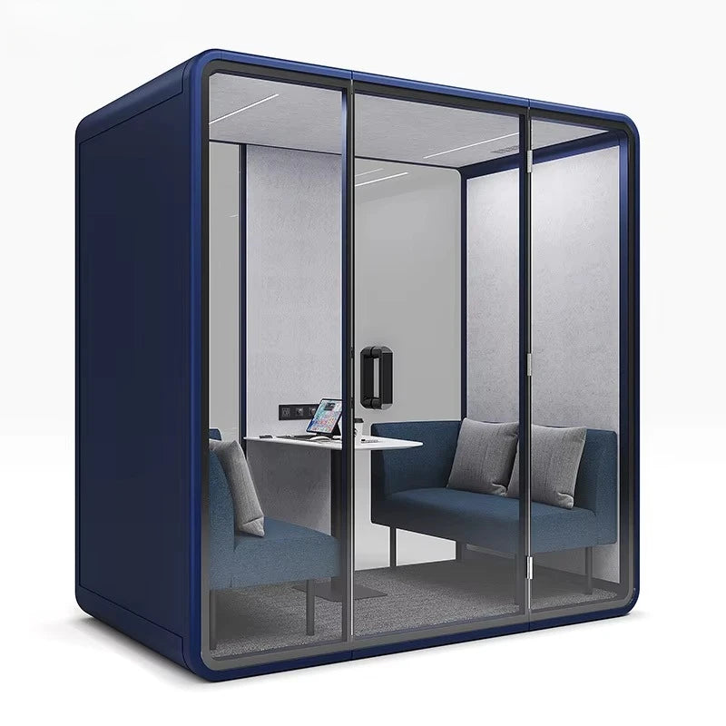 Business Negotiation Soundproof Booth High Privacy Acoustic Meeting Pod Customized Luxury Finish For High-End Hotel Business