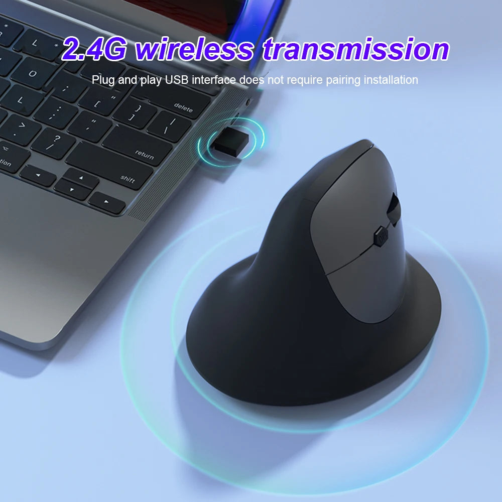 Bluetooth Mouse Vertical Mouse Ergonomic 2.4G Wireless Optical Mice 3 Adjustable DPI 800/1200/1600 6 Buttons for Laptop Desktop