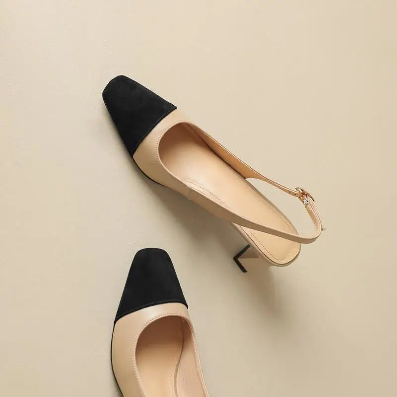 MORAZORA Big Size 34-43 New Genuine Leather Shoes Women Sandals Slingbacks Summer Shoes High Heels Party Wedding Shoes - Kimlud
