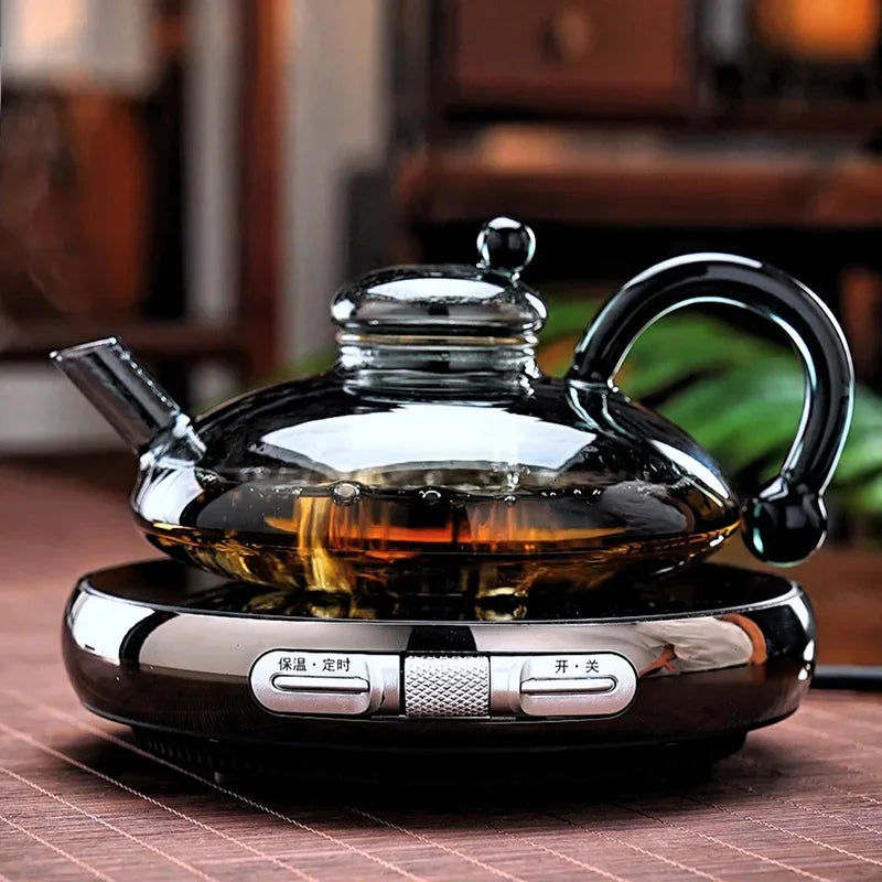 Tea Coffee Pot Nordic Light Luxury Big Belly Fu Mouse Pot Glass Electric Ceramic Stove Brewing Teapot Set New High-end