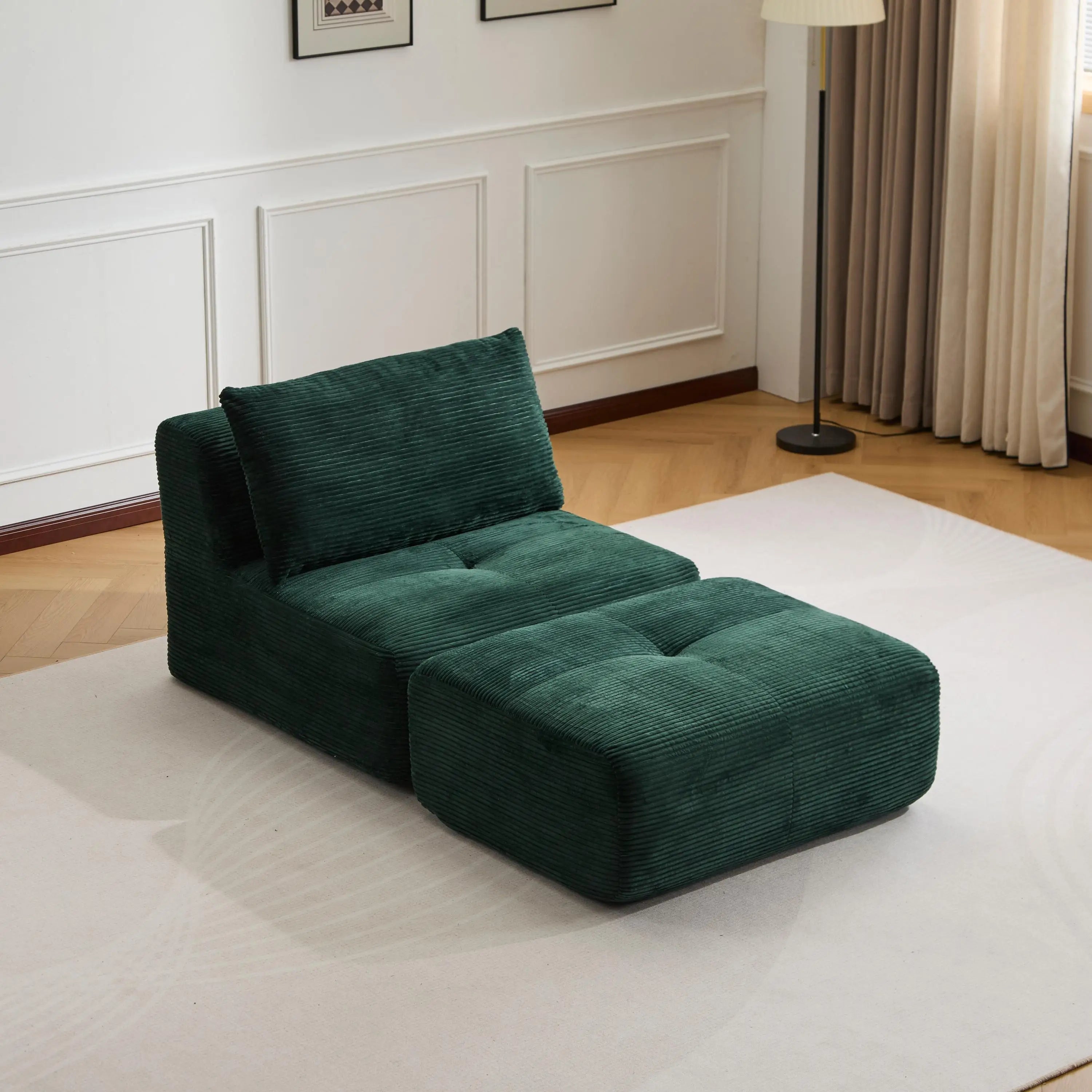 Corduroy Sofa Bed,Comfortable Small Single Sofa,Compression Sofa Seat,Foldable Lounger for Bedroom, Guest Room or Living Room - Kimlud