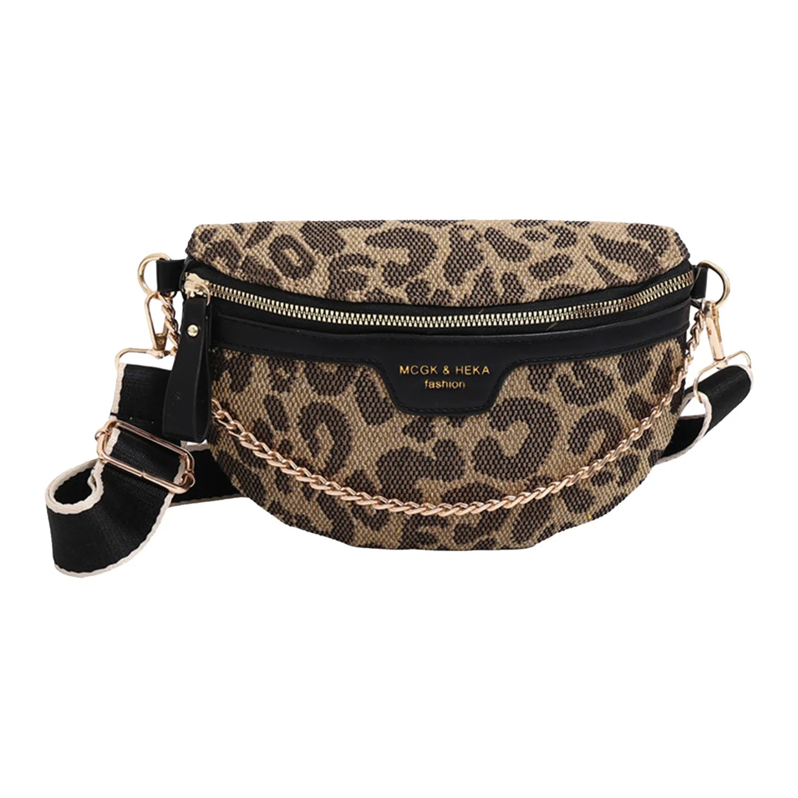 Fashion Grid Chest Bag Retro Crossbody Bags Trendy Sling Shoulder Bag Travel Wide Strap Waist Bag Women Small Chain Fanny Pack