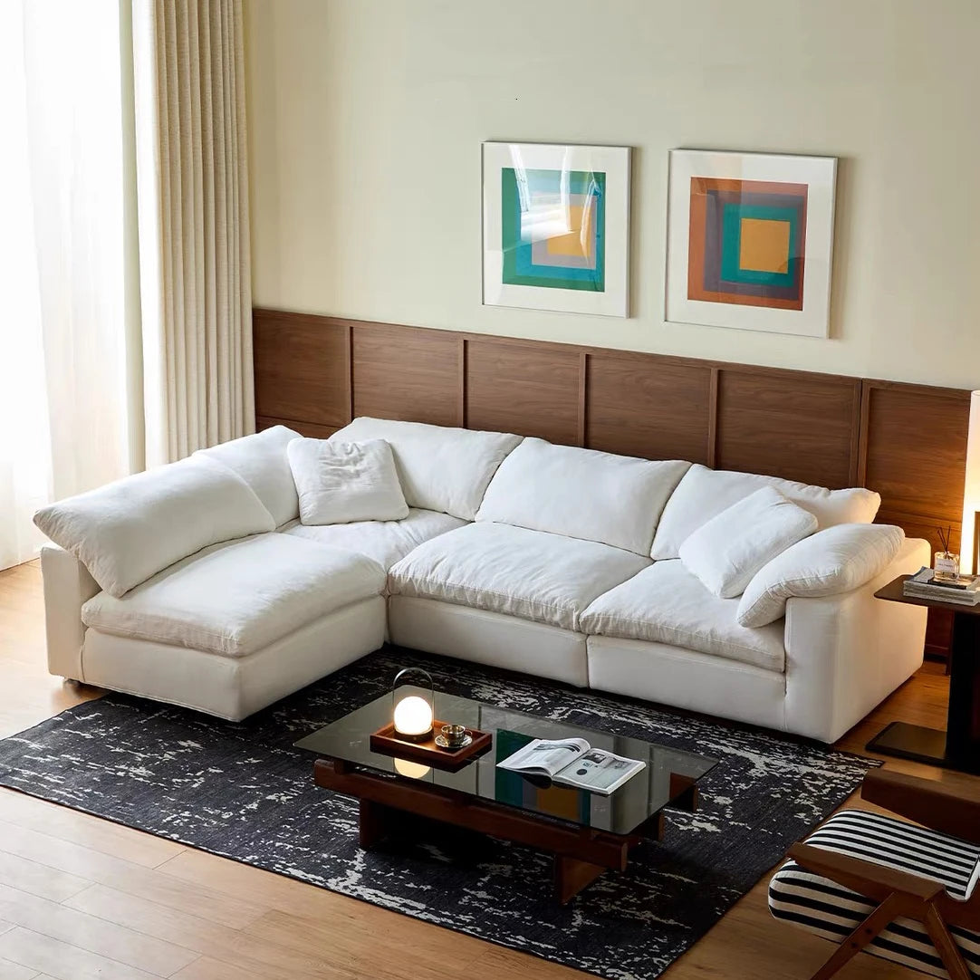 Modern Luxury Living Room Sofa Sectional Set Furniture l Shape 2 3 Seater Compression Boneless Corner Aesthetic for Home Designs - Kimlud