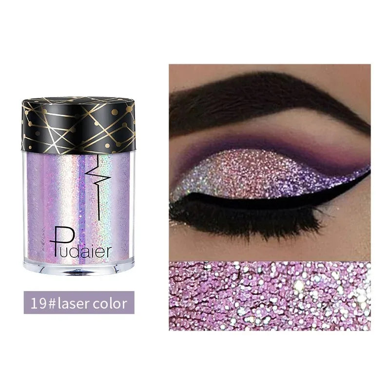 36 Colors Monochrome Eyeshadow Glitter Sequins High Gloss Face Body Glitter Pearlescent Easy-to-color Eye Shadow...