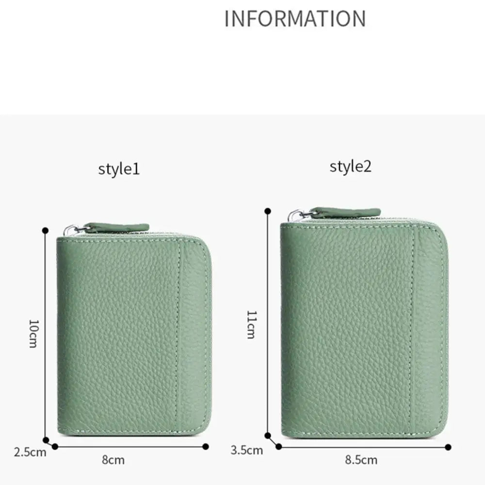 Credit Card Holder Wallet Rfid Blocking Slim Genuine Leather Organizer Zipper Pocket Id Card Pouch Case Purse With 20 Card Slots