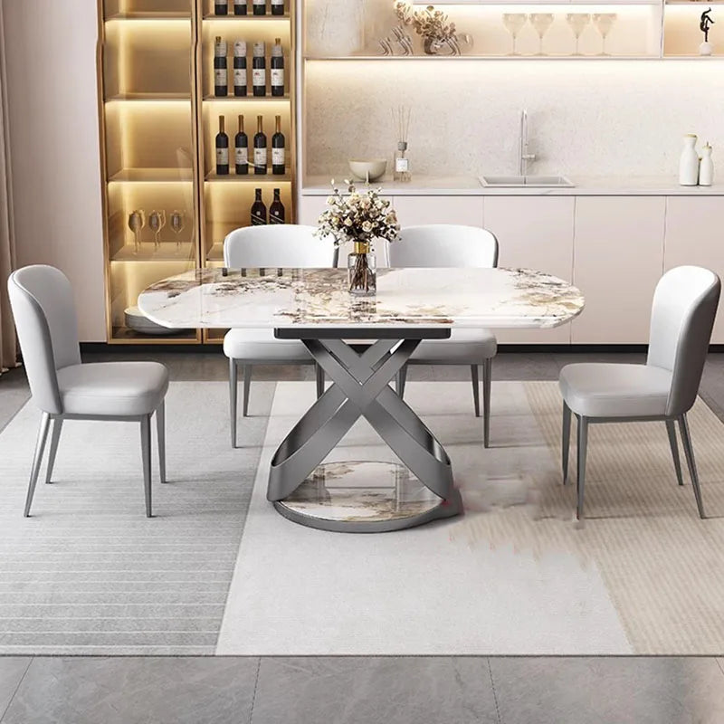 Nordic Extension Dining Table Oval Living Organiser Chair Dining Table Modern 6 Seater Muebles Para El Hogar Kitchen...