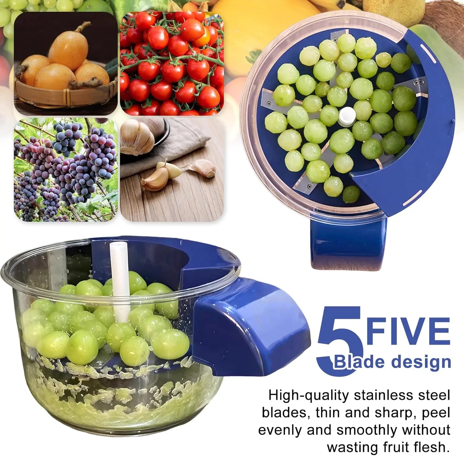 Electric Grape Peeler Machine(Rechargeable Garlic Peeler Skin Remover)Effortless Peeling for Grape,Veggie Time-Saving Tool