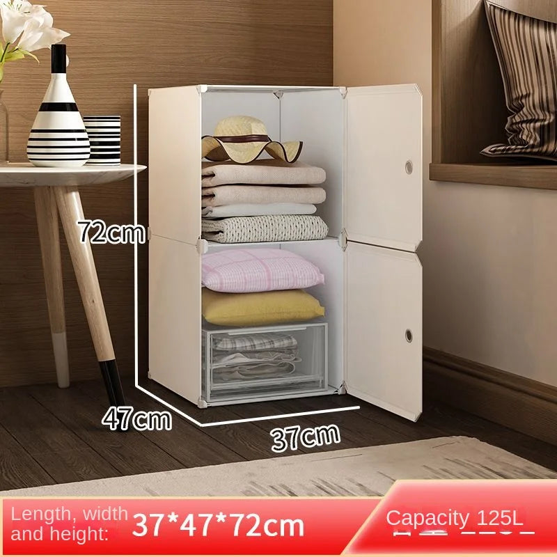 New Style Collapsible Bedroom Furniture Assemble Wardrobe Plastic Durable Clothes Cabinets Simplicity Large Space Storage Locker - Kimlud