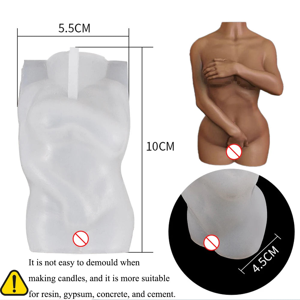 3D Body Silicone Candle Mold DIY Creative Men Women Human Plaster Epoxy Resin Aromath Soap Molds Art Craft Home Decoration