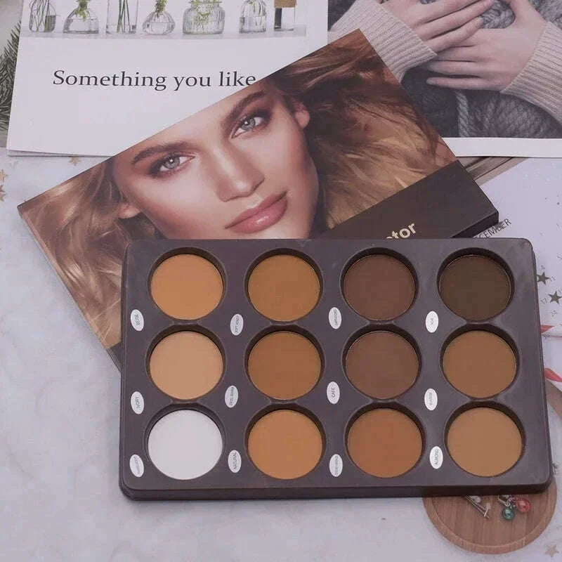 NEW 12 Color Matte Trimming Makeup Palette Face Basic Makeup Foundation White Brown Female Cosmetic Lasting Nature Water Proof