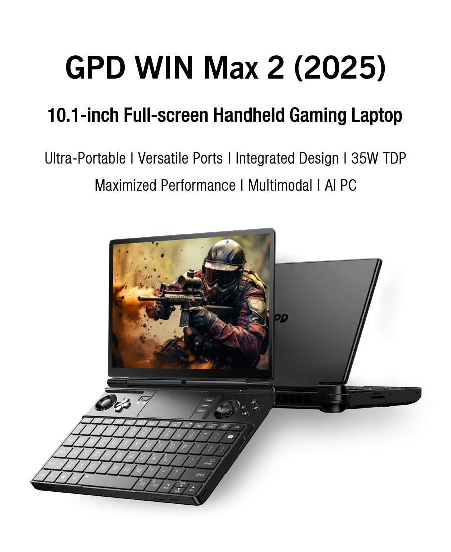 Ready Stock! Original New GPD 2025 WIN MAX 2 32GB RAM 1TB 2TB SSD AMD 8840U AI9 HX370 Gaming Laptop Mini PC Notebook - Kimlud