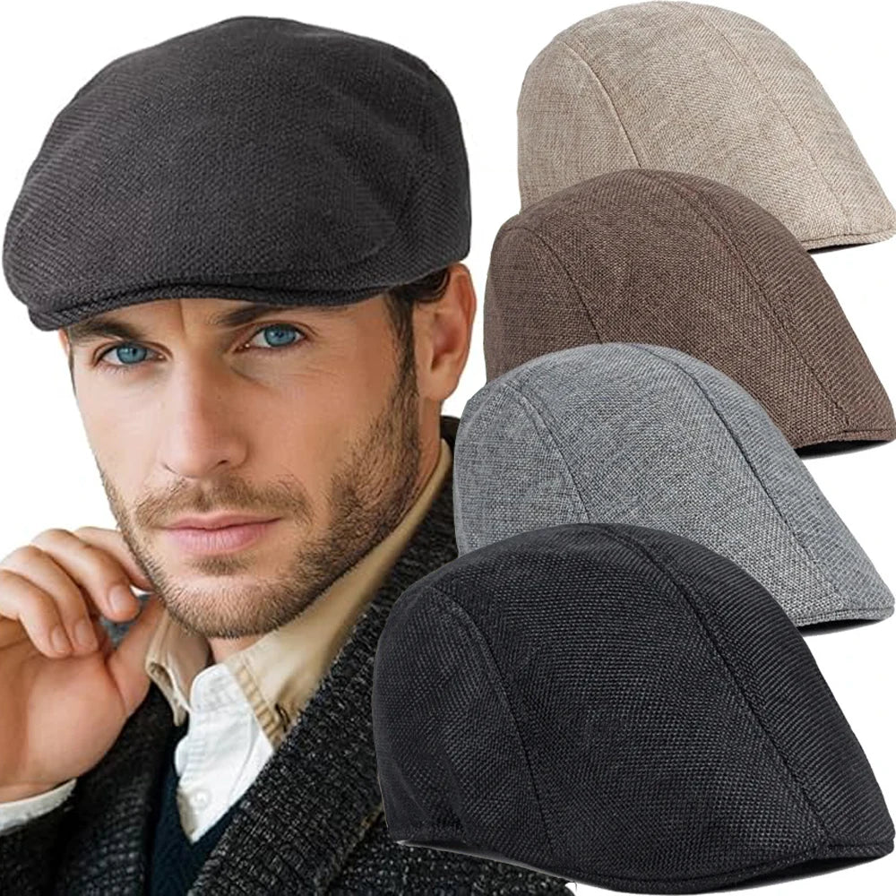 Men Spring and Summer Berets British Style Beret Hat Retro England Hats Male Fashion Hats Peaked Painter Caps for Dad |...