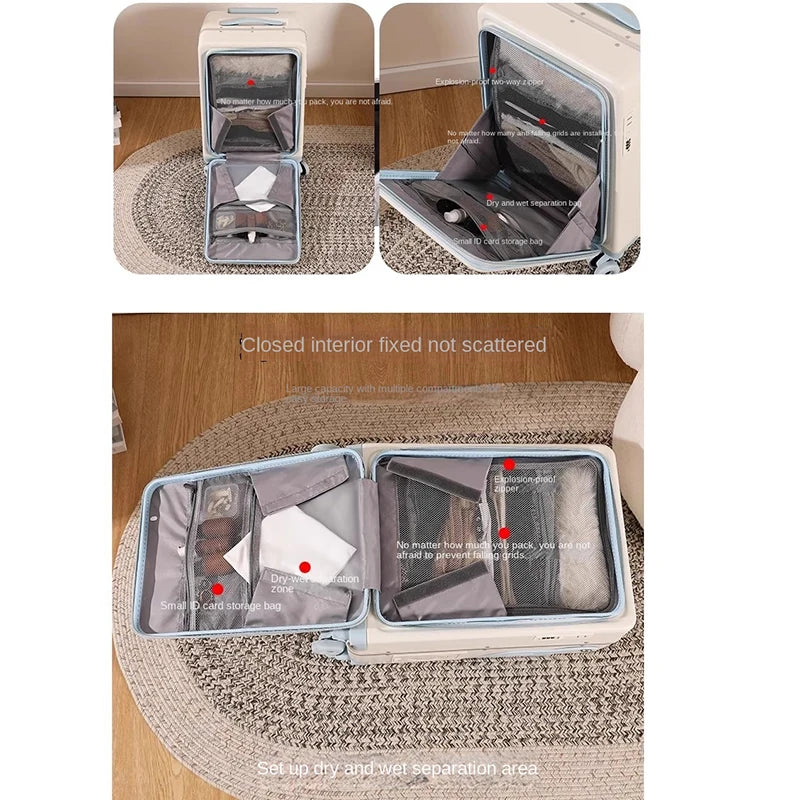 2025 New suitcase for children can Sit 20/22 inch Ride on Luggage Front Opening Sturdy Thickened Travel suitcase with Cup Holder - Kimlud