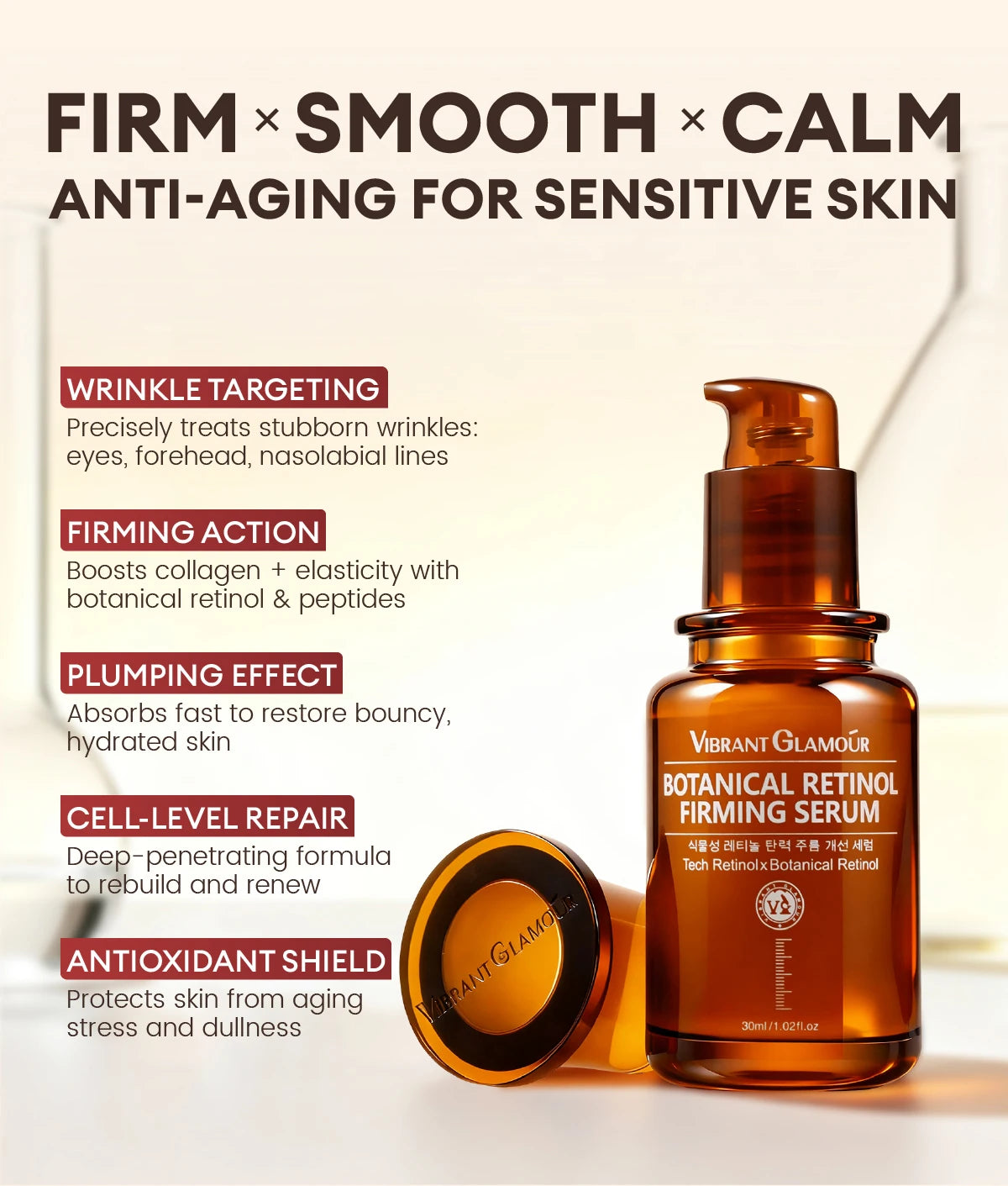 VIBRANT GLAMOUR Retinol serum And Cream 2.0 SkinCare Set, Upgraded Formula, Deep Hydration,Long-Lasting Moisturisation |...