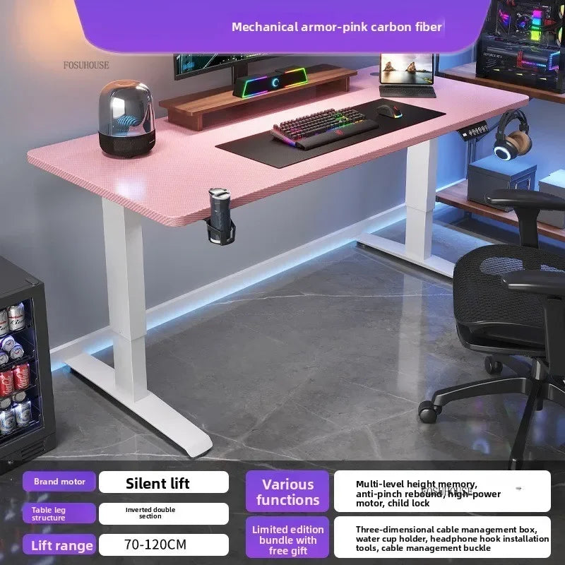 Height-adjustable Electric Computer Desk Office Furniture Bedroom Desktop Gaming E-sports Table Modern Home Office Study Desks Z - Kimlud