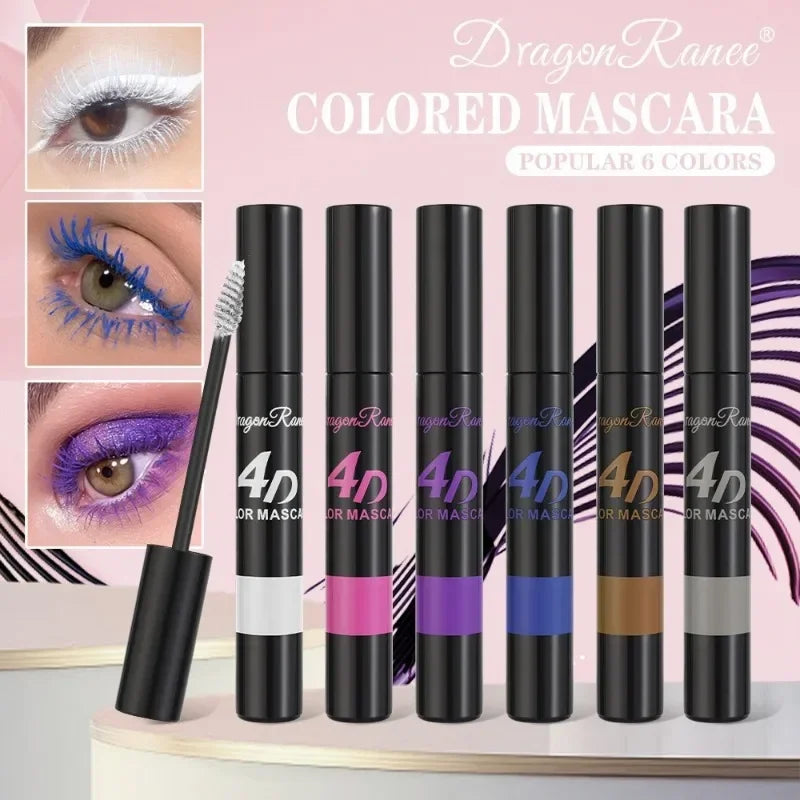 Colored Mascara Makeup 4D Silky Natural Long Eyelashes Mascara Waterproof Long-lasting Extension Thick Lasting Curling Mascara