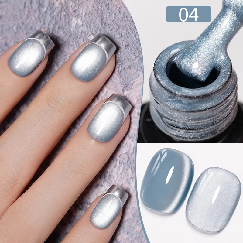 7.5ML Sparkling Reflective Glitter Gel Nail Polish Pink Purple Red Blue Colors Dark Flashing Nail Gel Soak Off UV Nail Varnish