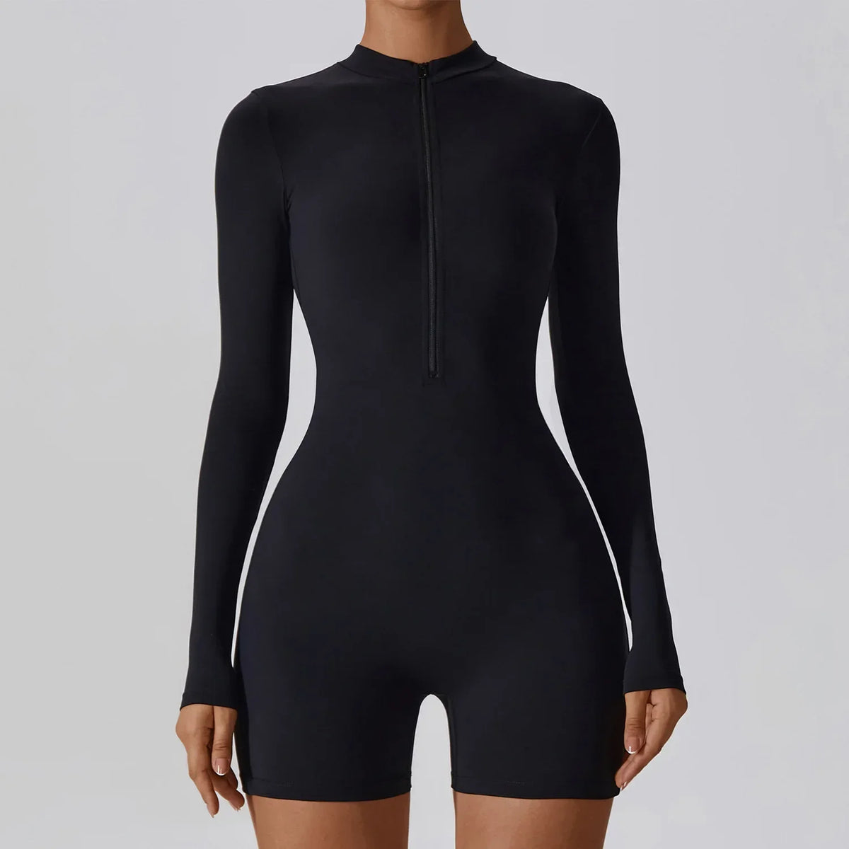 Yoga Jumpsuit Women Seamless Sports Zipper Jumpsuit Set Gym Long Sleeve Fitness Suit Elastic Gym Workout Bodysuit Athletic Wear - Kimlud