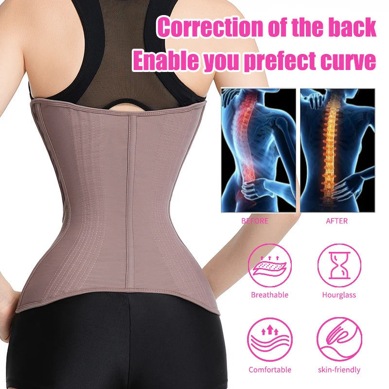 Women's Tummy Contorl Underbust Sport Girdle Cincher Hourglass Waist Trainer Body Shaper Corset For Weight Loss - Kimlud