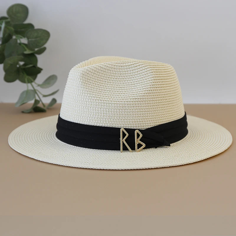 XL Big Size Sun Hat for Men Big Head Beach Panama Hat Man Wide Brim Straw Hat Designer Classic Fedora