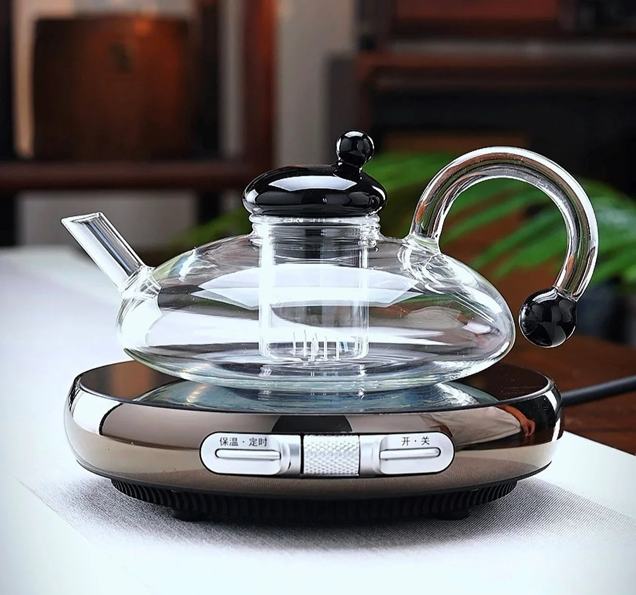 Tea Coffee Pot Nordic Light Luxury Big Belly Fu Mouse Pot Glass Electric Ceramic Stove Brewing Teapot Set New High-end