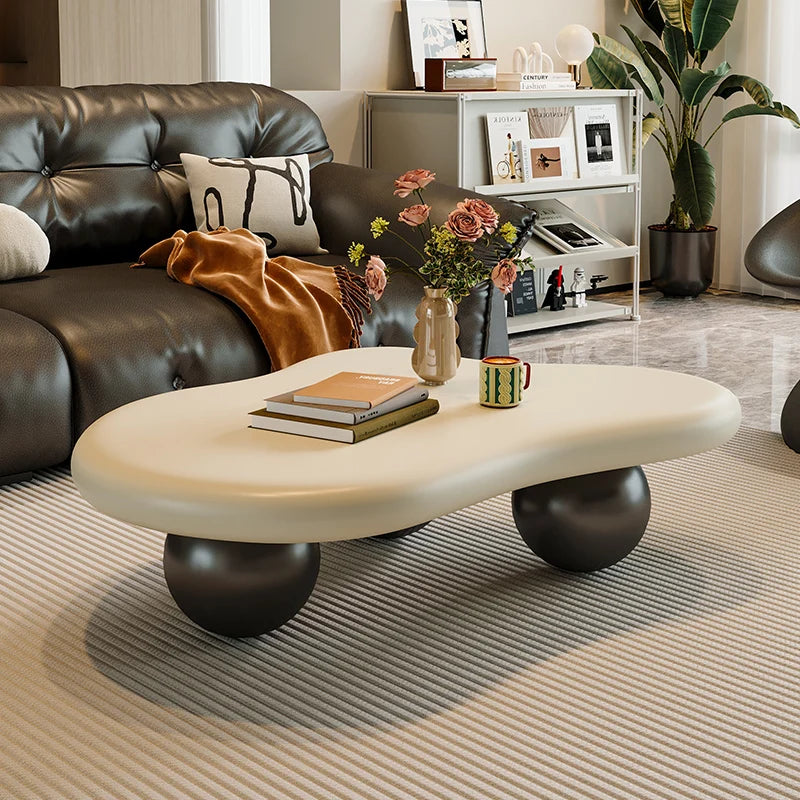 Nordic Style Household Furniture Coffee Table Cloud Shaped Dining Table Wooden Irregular Coffee Table - Kimlud