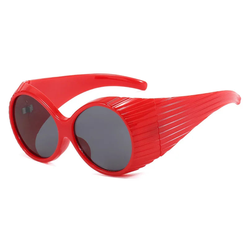 Fashion oversized round stage glasses outdoor beach travel sunglasses women sunscreen driving glasses daily wear beautiful women - Kimlud