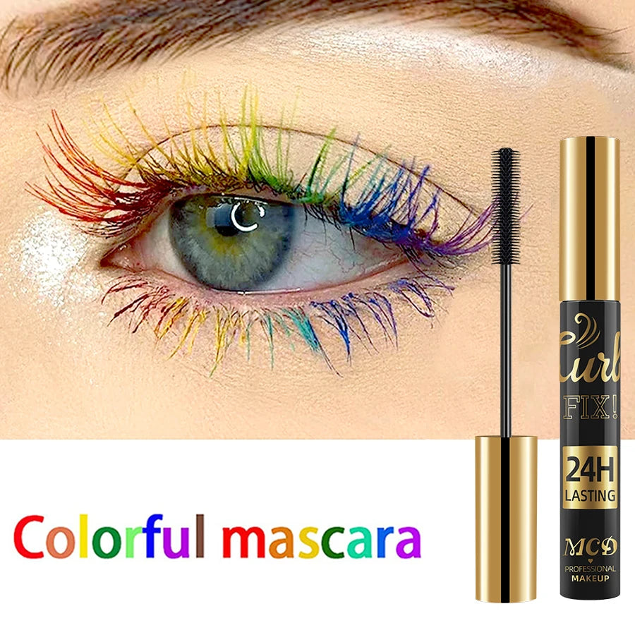 5D Waterproof Mascara Vibrant 9 Color-Lasting Curl Ink Formula -Eyeliner Extension Blue Green Black Eye Makeup Cosmetic