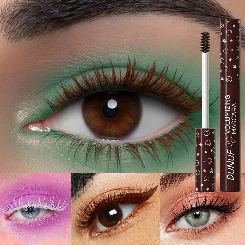 Colorful Curling Mascara Stage Makeup Waterproof Green Mascara Cream Blue Purple Curling Lengthen Quick Dry Eyelashes Extension