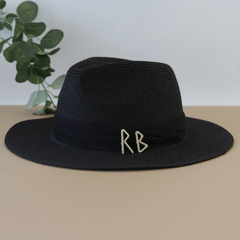 XL Big Size Sun Hat for Men Big Head Beach Panama Hat Man Wide Brim Straw Hat Designer Classic Fedora