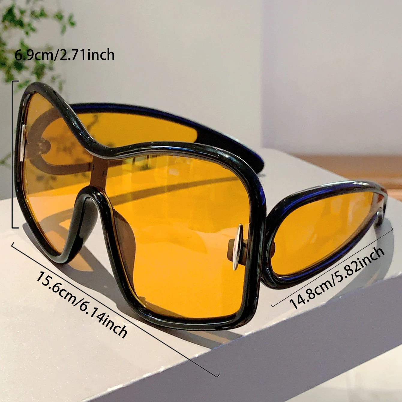 KAMMPT Trendy Square Designer Women's Shades Oversize Green Decoration Sunglasses Ins Brand Lady Sun Glasses for Driving Hiking - Kimlud