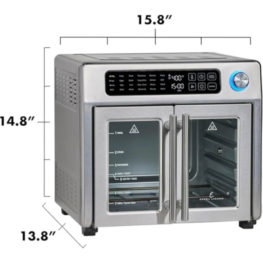 Extra Large French Door Air Fryer Toaster Oven Combo with 24 Cooking Functions and Digital Controls 7 Accessories Included Stai