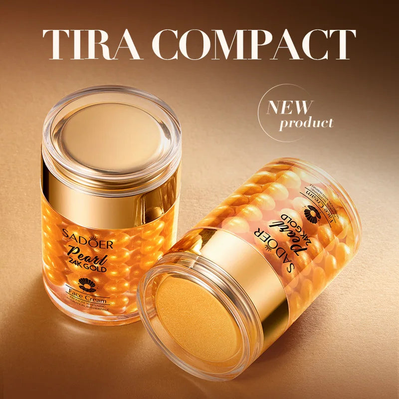 SADOER 24K Golden Pearl Collagen Face Cream Moisturizing Brightening Hydrating Firming Facial Cream Face Skin Care Products - Kimlud