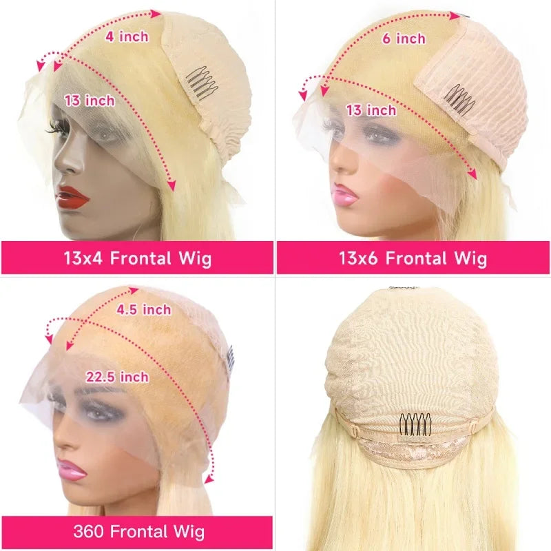 360 Lace Frontal Wig 613 Blonde 13x4 13x6 Body Wave Lace Front Wig Preplucked Brazilian Lace Front Human Hair Wigs 30 32 46 Inch - Kimlud